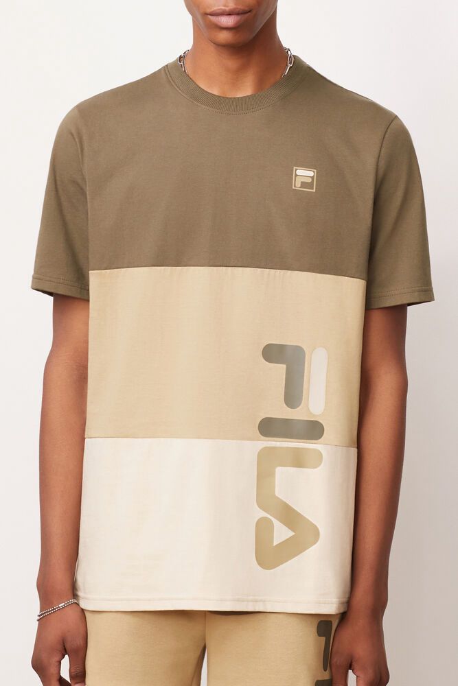 Fila T-Shirt Mens Olive - Alfredo - Philippines 3096718-DE